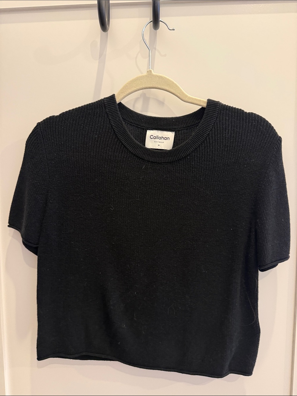 Callahan Black Short Sleeve Knit Crewneck Top